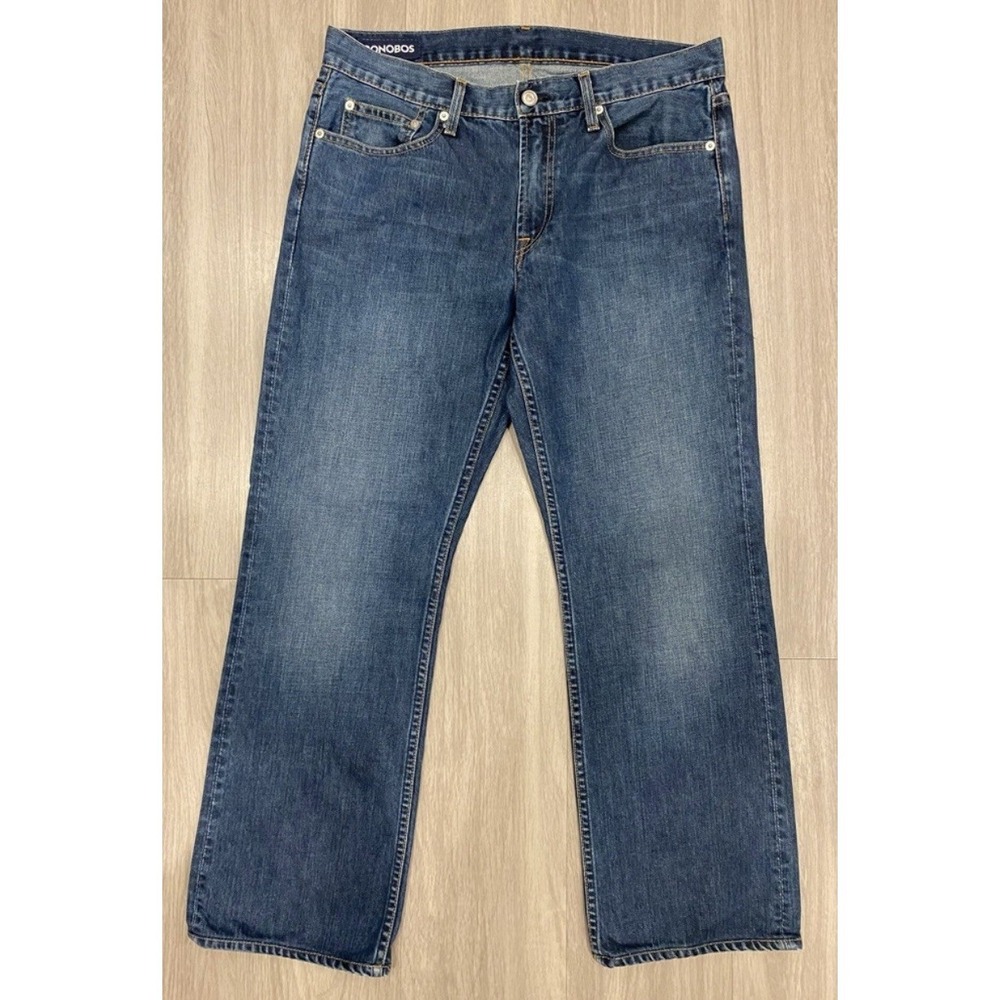 Bonobos Boot Cut JEANS MENS 32x30 DARK‎ North Carolina Denim Cotton USA EUC